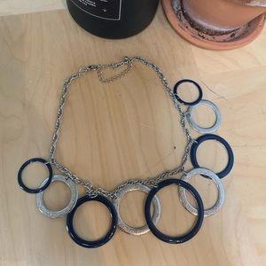 Silver and Navy Mod Necklace